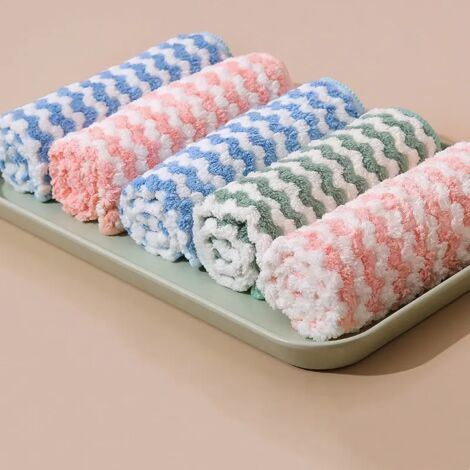5 paños de cocina gruesos, paños de cocina, paños de cocina para el hogar, microfibra, antiadherentes, repelentes al aceite, paños de limpieza de mesa, estropajos, 25 x 25 cm