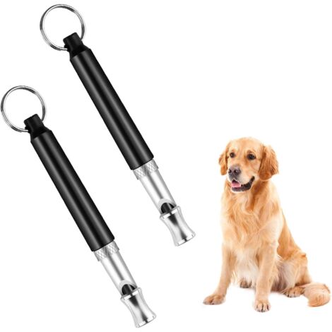 Accesorios para perros, silbato ultrasónico ajustable, paquete de 2 (1/4)
