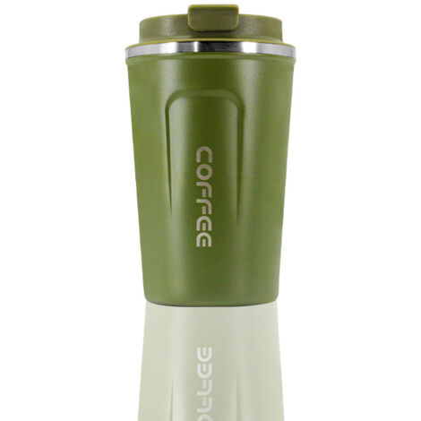 Taza térmica inteligente de acero inoxidable, 380 ml, para café, con pantalla LED de temperatura, taza térmica verde para el coche (1/2)