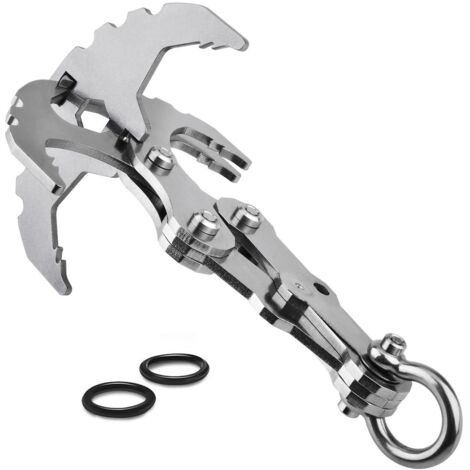 Agarrador de gravedad plegable para uso en exteriores, gancho de escalada y montañismo, multifuncional, acero inoxidable