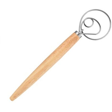 Batidor de masa de pan de 13 pulgadas, batidor de masa danés profesional, batidora, batidor, mango de madera – Monocular (1/5)