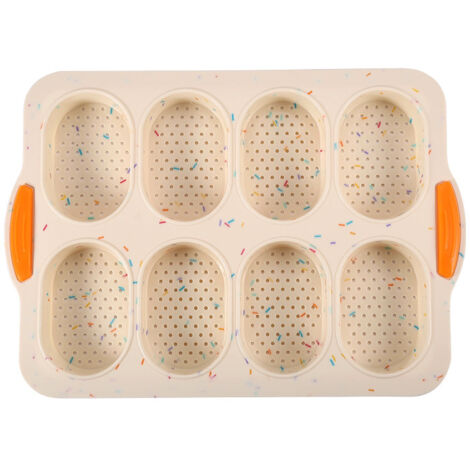 Molde de silicona antiadherente para baguettes, molde para repostería, bandeja para tartas, bandeja para hornear pan de leche (color)