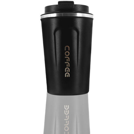 Taza térmica inteligente de acero inoxidable, 380 ml, para café, con indicador LED de temperatura, taza térmica para coche, color negro (1/5)
