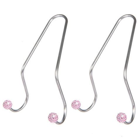 2 ganchos para reposacabezas de coche, multifuncionales, de acero inoxidable brillante, para bolsos y ropa (rosa) (1/4)