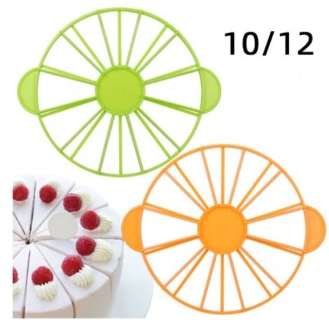 2 Divisores de pastel 10/12 Niveladores de pastel Divisores de pastel Herramientas para hornear - Naranja + Verde (1/5)