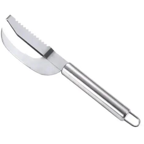 Cuchillo de acero inoxidable 3 en 1 para escamas de pescado: Cortar, raspar, eviscerar, raspar, pelar, pelador dentado, raspar, deshuesar, filetear, versión A (1/5)