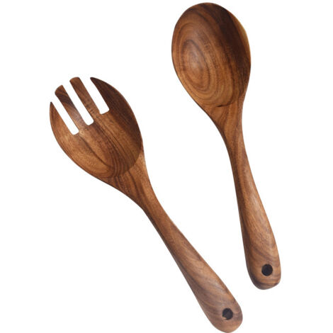 Juego de cuchara y cuchara de madera, utensilios de cocina (2 piezas) (1/5)