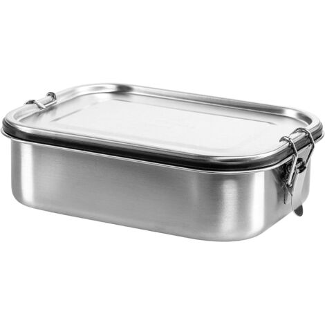 Fiambrera de acero inoxidable de 1200 ml con compartimento extraíble y recipiente para salsa con tapa - Fiambrera para colegio, oficina, picnic (1/3)