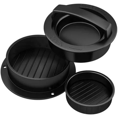 Prensa de hamburguesas de ABS apto para uso alimentario, forma redonda, utensilio de cocina, para carne de res, patatas, forma (1/5)