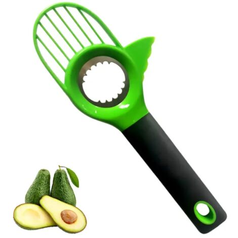 Cortador de aguacate 3 en 1 con mango de silicona, cuchillo multifuncional para frutas (1/5)