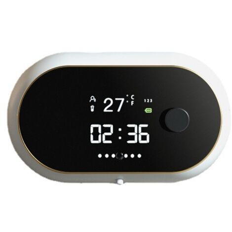 Dispensador automático de jabón en espuma, líquidos creativos, visualización de temperatura y tiempo, detección de cuerpo, función de lavado de manos, impermeable (blanco) (1/5)