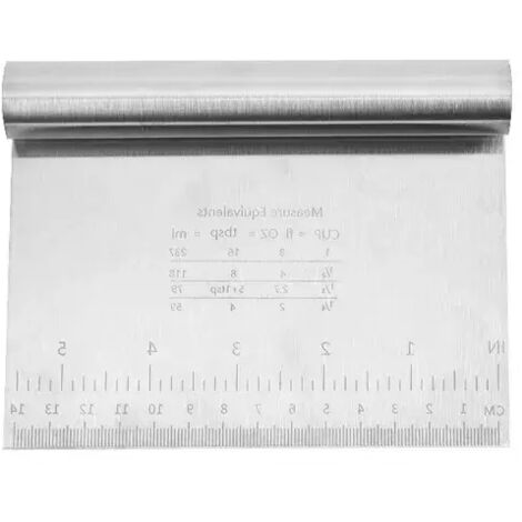 1 cuchillo para pasta de acero inoxidable, raspador de pasteles con escala, cortador de masa, accesorio para hornear, 150 cm (1/5)