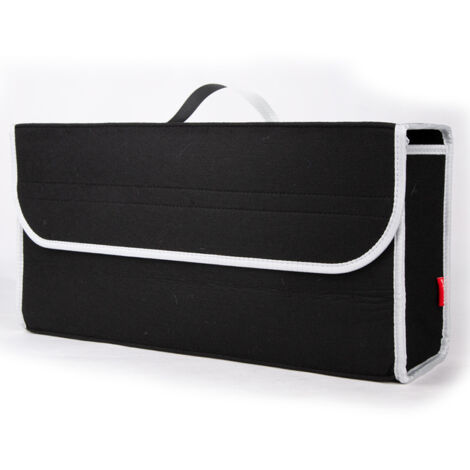 Organizador de maletero multifuncional, plegable, de fieltro suave, color negro, 50 × 17 × 24 cm (1/5)