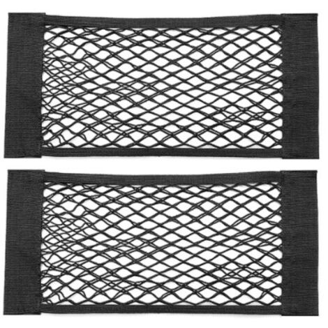 Red de almacenamiento para maletero, [2 piezas de 50 x 25 cm] Bolsa organizadora para maletero, red de almacenamiento con cierre de velcro elástico para equipaje de coche. (1/5)