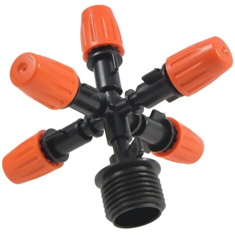Boquilla rociadora de 5 vías (1/2 pulgada), boquilla rociadora ajustable, 1 juego, rociador automático de flores para el jardín