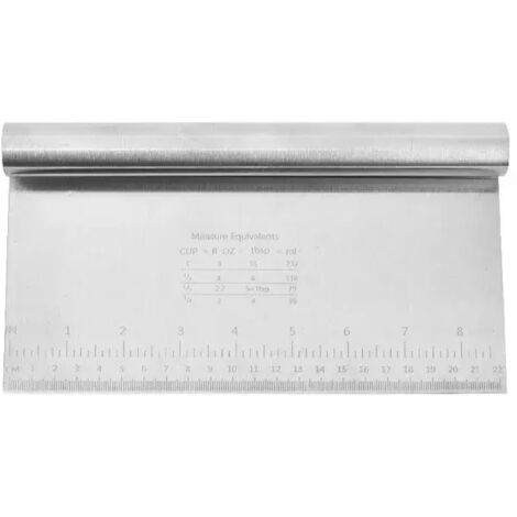 1 cuchillo para pasta de acero inoxidable, raspador de pasteles con escala, cortador de masa, accesorio para hornear, 220 cm (1/5)