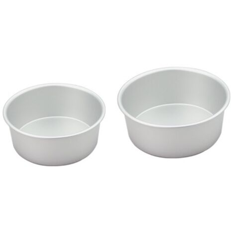 Molde redondo para tartas de aluminio anodizado (2 piezas, 15,2 cm + 17,8 cm), 7,3–7,5 cm de profundidad (1/5)