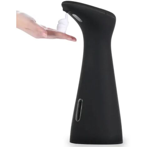 Dispensador automático de jabón en espuma para manos, dispensador de espuma de inducción inteligente para cocina y baño, 200 ml, color negro (1/5)