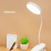 Lámpara de escritorio USB, lámpara de mesa recargable con abrazadera, luz nocturna para leer/dormir/leer libros, lámpara de escritorio LED con 3 niveles de atenuación, protección para los ojos, recarg