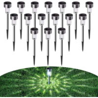 Paquete de 1 luz solar para exteriores, luces LED impermeables para paisajes, patios, jardines, césped, entradas de vehículos y pasarelas (acero inoxidable).