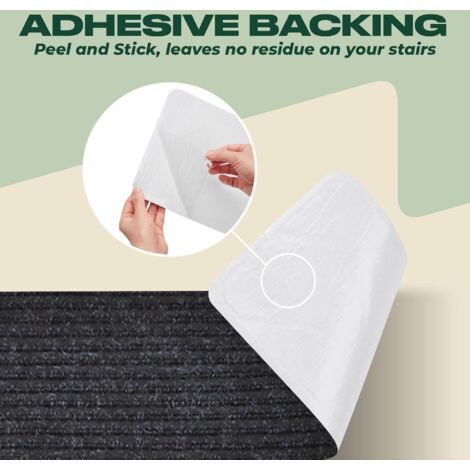 MUL-BOUTIQUE Tapis Escalier, Kit de 15 marchettes d'escalier, 25 x 65 cm Tapis De sécurité Antidérapant Tapis d'intérieur avec Adhésif Réutilisable (Brun