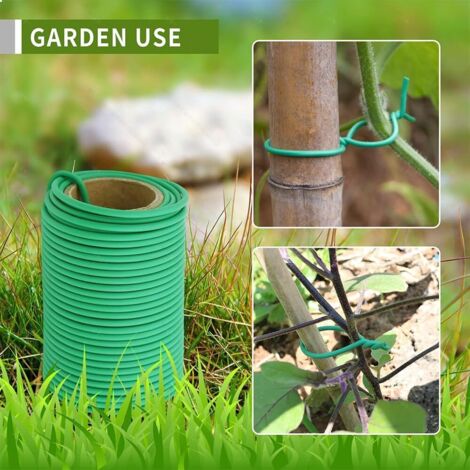 Fil Jardinage Vert Souple 3,5mm X 20m - Lot De 2 Rouleaux Avec Pince Pour Attacher Plantes