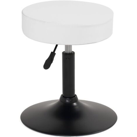 Tabouret de bureau pivotant à hauteur réglable YU (blanc) (1/5)