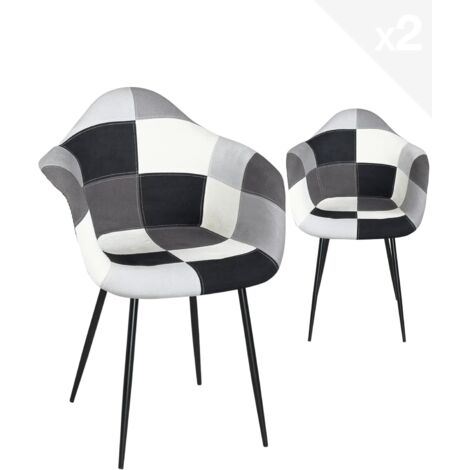Pied de fauteuil Novo Patchwork en métal – Lot de 2 (Marron) (1/5)