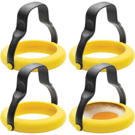 Moules à œufs en silicone pour la cuisson – Lot de 4 moules antiadhésifs pour œufs au plat, crêpes, omelettes, sandwichs du (1/5)