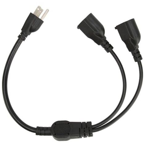 Rallonge électrique américaine en Y, 3 broches, 1 mâle vers 2 femelles, 100-240 V (1/5)
