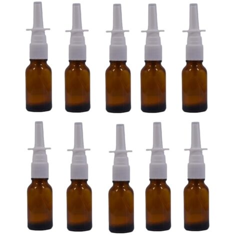 Lot de 10 flacons vaporisateurs rechargeables en verre ambré de 15 ml pour le maquillage, le parfum, l'argent colloïdal et la (1/4)