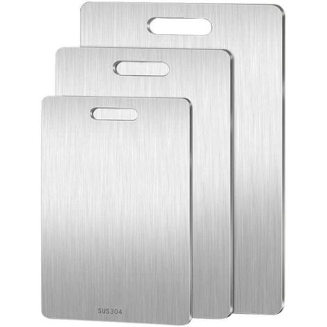 Planche à découper en titane, planche à découper en acier inoxydable, planche à découper double face en titane, compatible avec la
