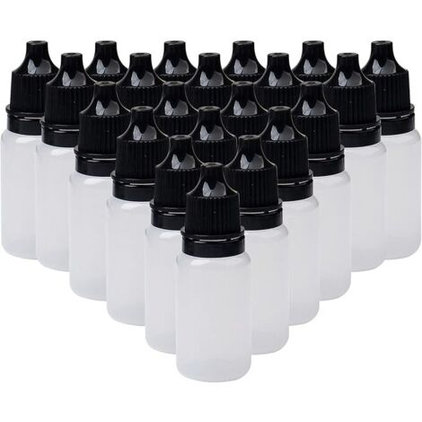 100 flacons compte-gouttes souples, en plastique translucide, vides, pour solution oculaire, 10 ml (1/5)