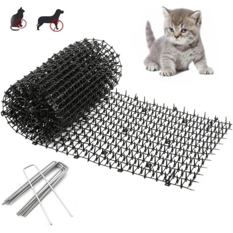 Anti-Chat avec Pointes, Pointes Anti-Chat Chat Scat Tapis,Tapis de Dissuasion Répulsif pour Chat Chien Animal,avec 8 Ancrages au (1/5)