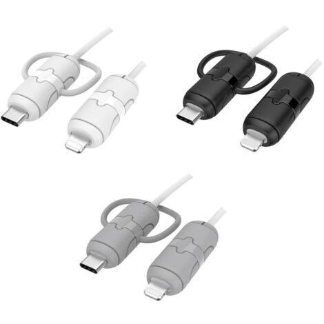Lot de 3 protections pour câble de charge rapide PD : embouts renforcés en silicone ultra-résistant pour iPhone 14, 13, 12 Pro, 11 (1/5)