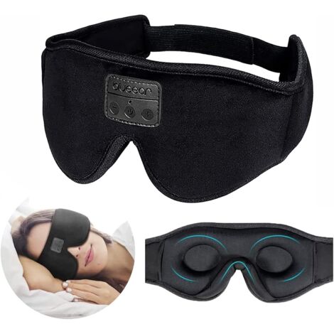 Masque de sommeil 3D Bluetooth 2 en 1, 100 % occultant, réglable, avec haut-parleur stéréo ultra-fin (1/5)