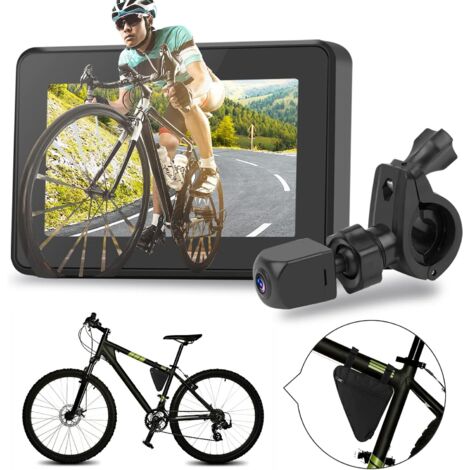 Rétroviseur de vélo, caméra de recul 1080p avec écran 4,3 pouces, grand angle 130°, vision nocturne couleur, réglable à 360°