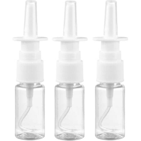 Lot de 3 vaporisateurs nasaux transparents vides pour soins de la rhinite, pour huiles essentielles salines - 10 ml (1/5)