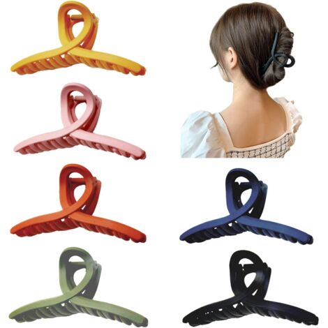 Lot de 6 pinces à cheveux de couleur aléatoire, fixation solide, accessoires de coiffure pour femmes et filles (1/5)