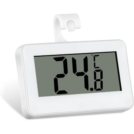Thermomètre numérique pour réfrigérateur, thermomètre numérique LCD étanche pour réfrigérateur et congélateur avec support (blanc) (1/5)