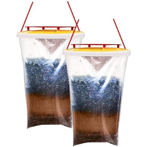 Piège à mouches - Les sacs pièges à mouches peuvent attraper et tuer jusqu'à 20 000 mouches, insectes et punaises (paquet de 2)