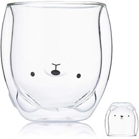 Tasses mignonnes en forme d'ours pour femmes, verres isolants à double paroi, tasses à expresso, tasses à thé(ours) (1/5)