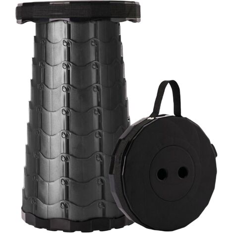Tabouret pliable amélioré, épais et portable, rétractable, pour la pêche, les randonnées, les barbecues et les fêtes (noir) (1/5)