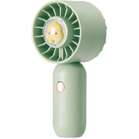 Mini ventilateur portable, petit ventilateur de poche de bureau, chargement USB 3 vitesses, mignon petit canard jaune, (vert)