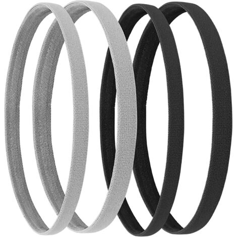 Lot de 4 bandeaux de sport élastiques antidérapants en silicone pour exercices athlétiques, football, fins, mini-bandeaux (1/5)