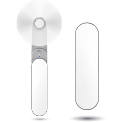 Mini ventilateur portable, 2 vitesses, rechargeable et silencieux (9 à 15 heures de fonctionnement),(blanc) (1/5)