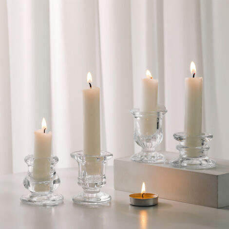 4 European-style simple glass candlestick candle holder candle holder creative home decoration gift for romantic dining table. (1/4)