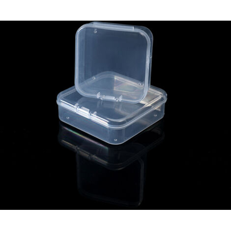 5.5 square high transparent plastic storage box jewelry beaded spare parts fishing gear earplugs storage small box of 10 pieces. (1/5)