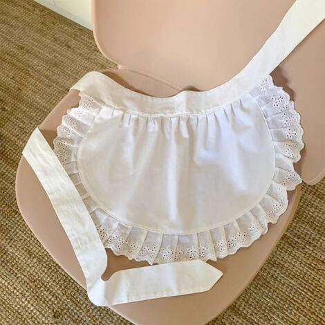 Tablier en dentelle, demi-tablier, tablier de serveur, tablier de taille, tabliers de cuisine blancs (1/3)