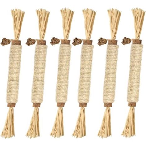 Jouets pour chats d'intérieur - Jouet à mâcher Silver Vine, lot de 6 jouets à l'herbe à chat pour l'hygiène dentaire (1/5)